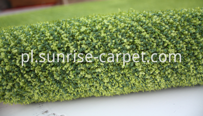 Microfiber with viscose short pile carpet Green color